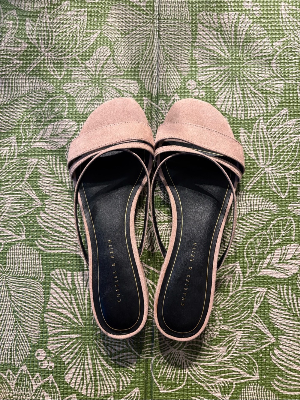 Charles & Keith Pink Open-Toe Slide Sandals